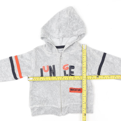 Babybol Unisex Grey Hooded Full Zip Jungle Adventure Jumper 12-18 Months