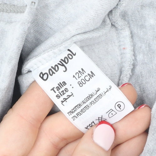 Babybol Unisex Grey Hooded Full Zip Jungle Adventure Jumper 12-18 Months