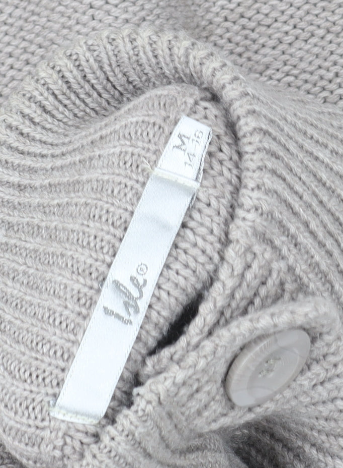 EWM Women's Beige Cable Knit Button Cardigan Size M