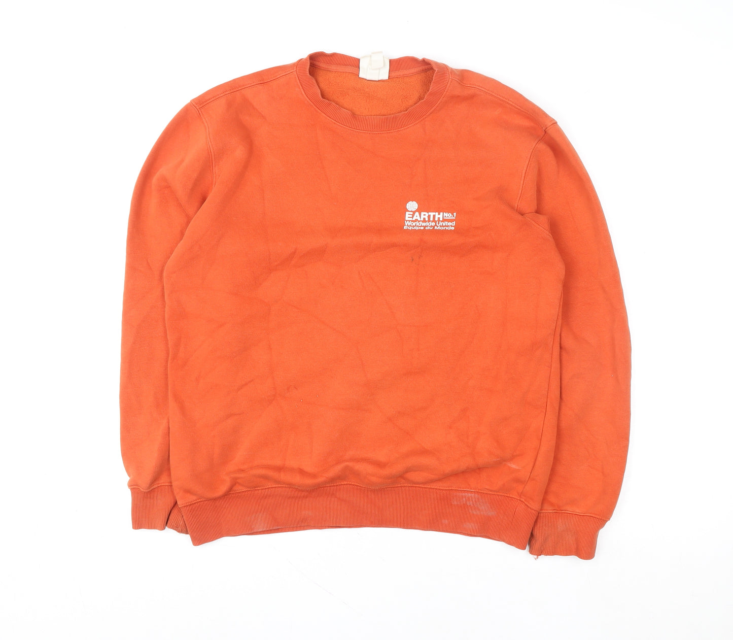 H&M L.O.G.G. Women’s Orange Small Crew Neck Pullover Sweatshirt