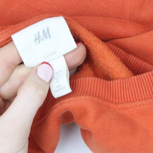 H&M L.O.G.G. Women’s Orange Small Crew Neck Pullover Sweatshirt