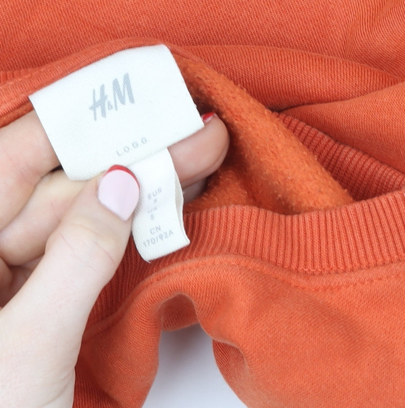 H&M L.O.G.G. Women’s Orange Small Crew Neck Pullover Sweatshirt