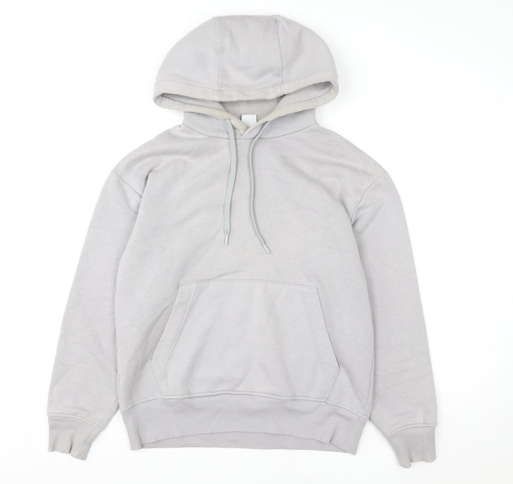 ZARA Women Grey Pullover Hoodie Size S Soft Fleece Lined Casual