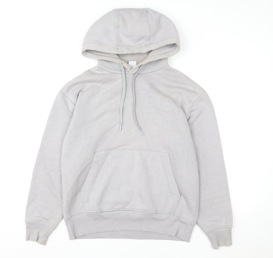 ZARA Women Grey Pullover Hoodie Size S Soft Fleece Lined Casual