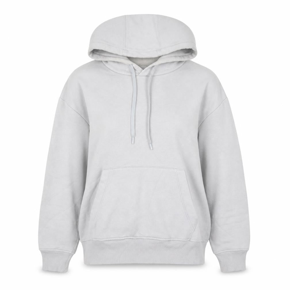 Front view of Zara Women Grey Pullover Hoodie, size S, Soft Fleece Lined Casual