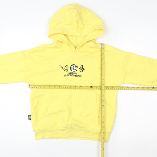 Marks and Spencer Boys Yellow Graphic Pullover Hoodie 7-8 Years