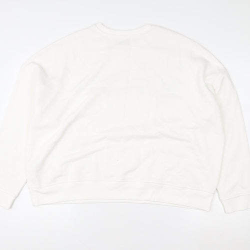 Papaya Women White Downtown Los Angeles Print Sweatshirt XL
