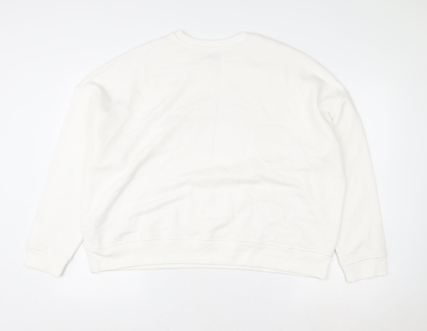 Papaya Women White Downtown Los Angeles Print Sweatshirt XL