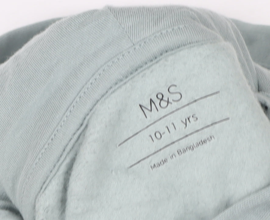 Marks and Spencer Girls Green 10-11 Years Pullover Hoodie