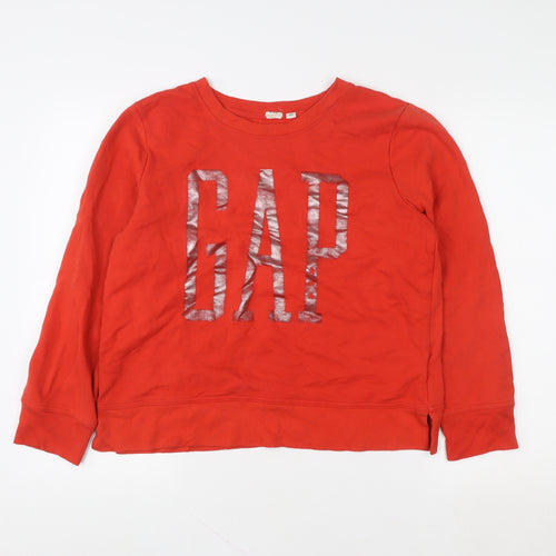 GAP Womens Red Cotton Logo Pullover Sweatshirt Size M
