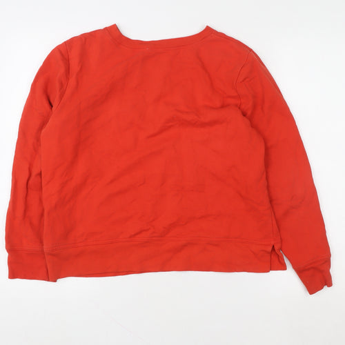 GAP Womens Red Cotton Logo Pullover Sweatshirt Size M