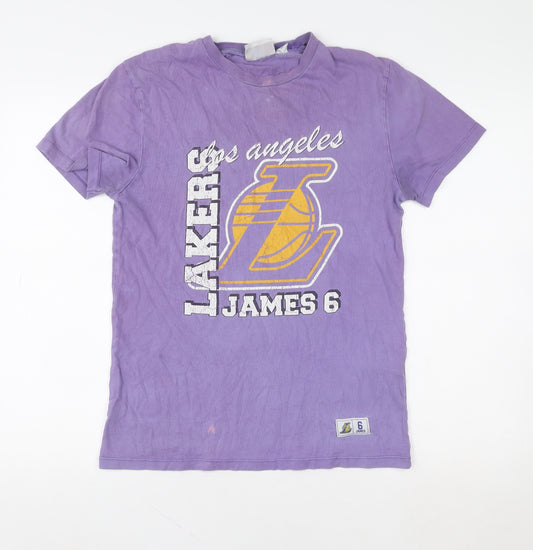 NBA Women’s Purple Los Angeles Lakers James 6 XS Cotton T-Shirt