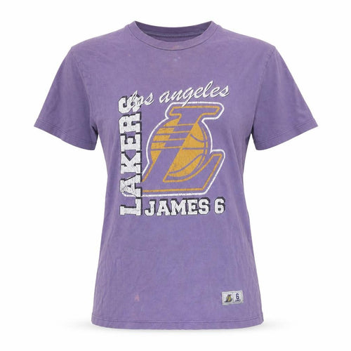 NBA Women’s Purple Los Angeles Lakers James 6 XS Cotton T-Shirt