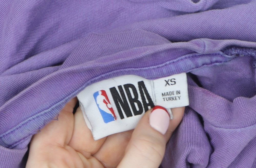 NBA Women’s Purple Los Angeles Lakers James 6 XS Cotton T-Shirt
