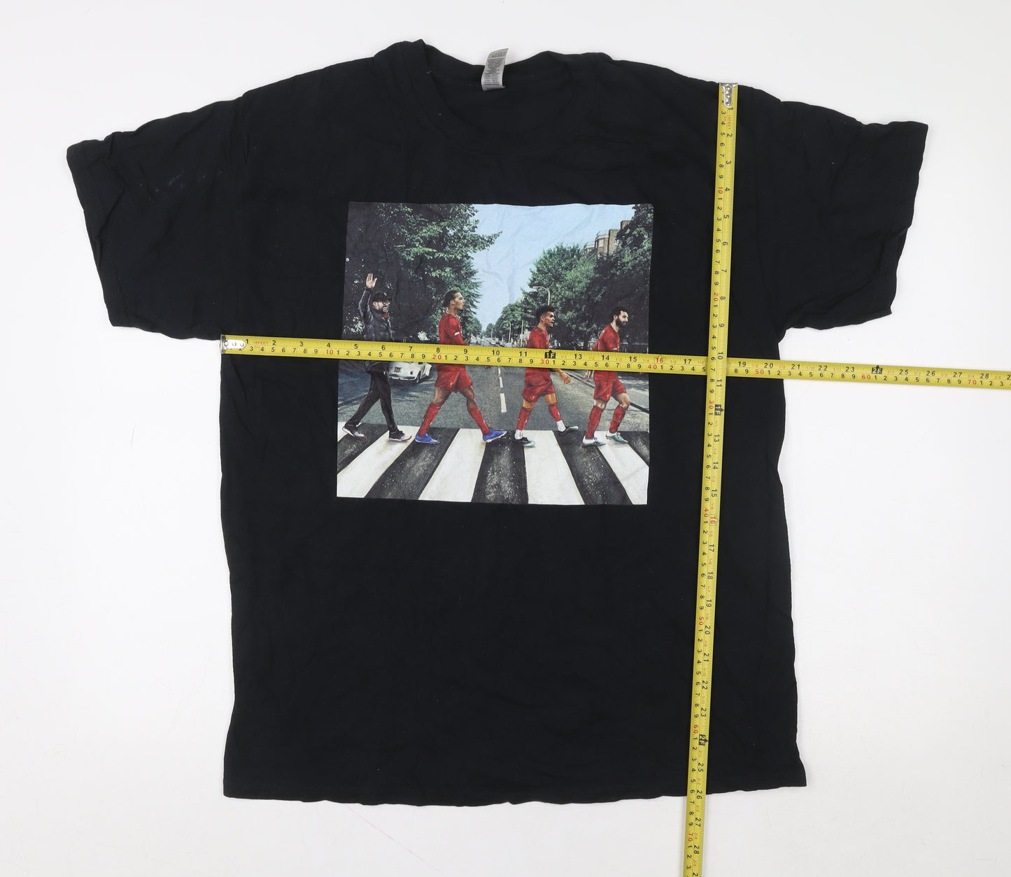 Gildan Men's Black Graphic Music Funny Heavy Cotton T-Shirt Size L