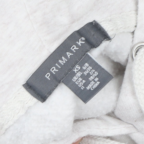 Primark Women Beige XS Pullover Hoodie Brooklyn Varsity Print Casual