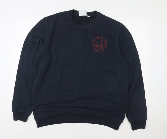 TOG24 Women Navy Blue XL Crew Neck Sweatshirt Classic Fit