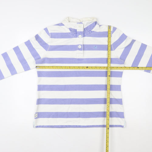 Crew Clothing Co Women’s Purple White Striped Henley Sweatshirt Size 14