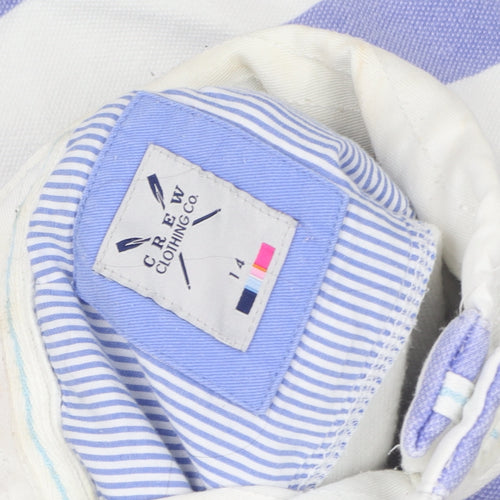 Crew Clothing Co Women’s Purple White Striped Henley Sweatshirt Size 14