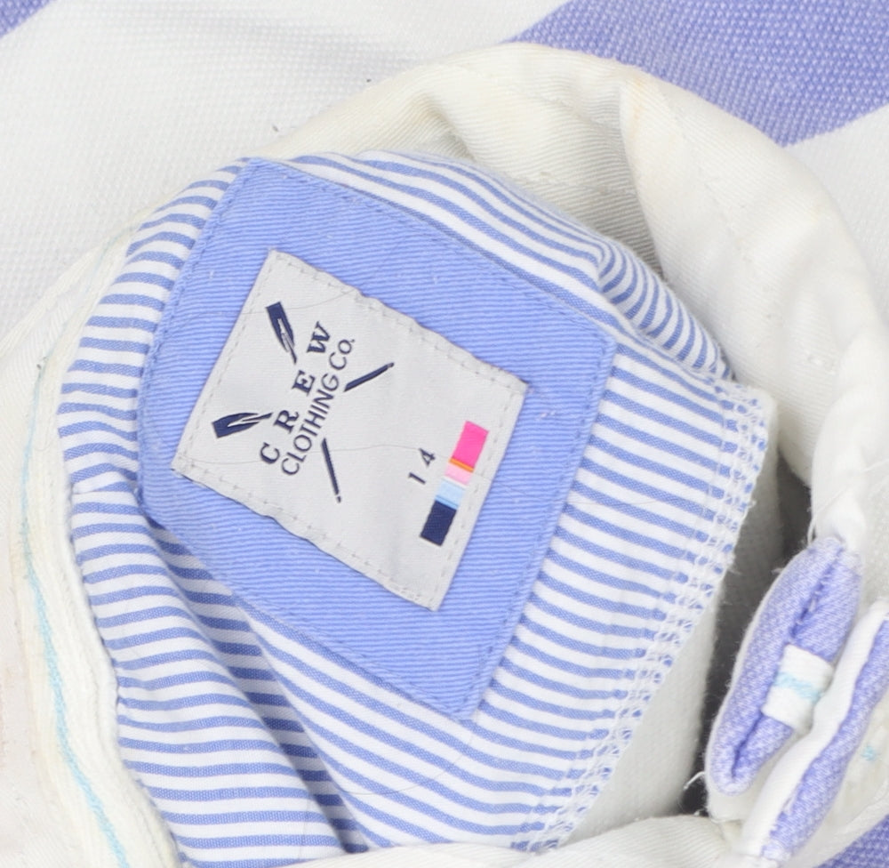 Crew Clothing Co Women’s Purple White Striped Henley Sweatshirt Size 14