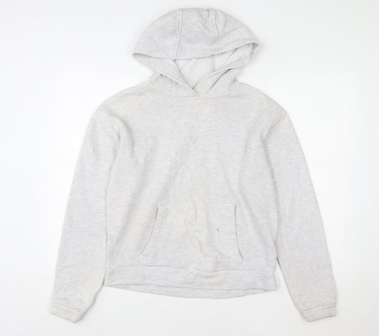 Topshop Women Grey Size 8 Pullover Hoodie with Kangaroo Pocket