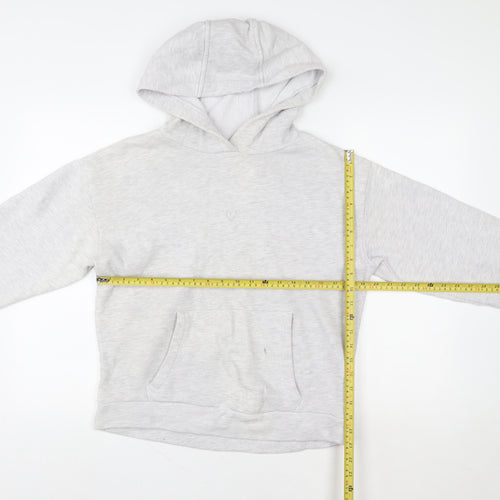 Topshop Women Grey Size 8 Pullover Hoodie with Kangaroo Pocket