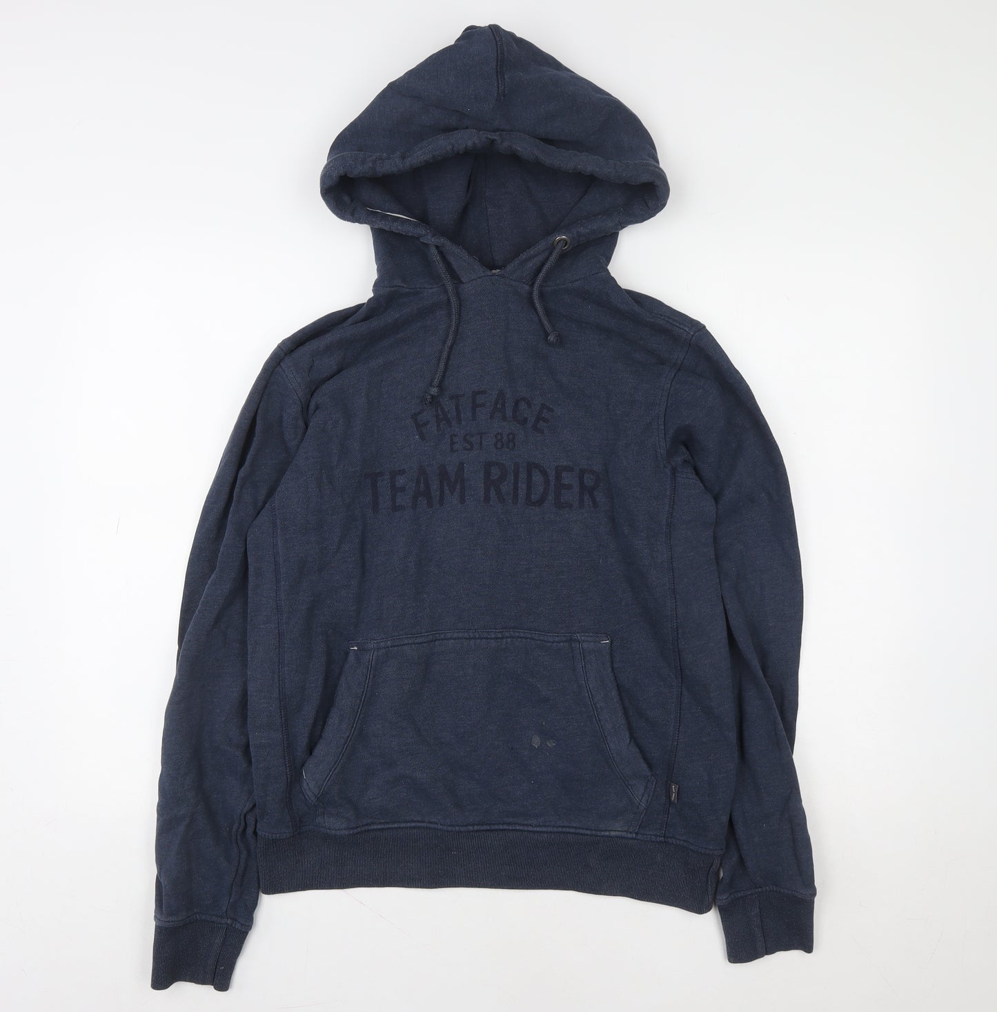 Fat Face Mens Blue Pullover Hoodie Size S Team Rider Cotton