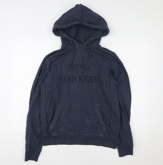 Fat Face Mens Blue Pullover Hoodie Size S Team Rider Cotton