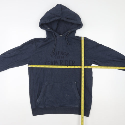 Fat Face Mens Blue Pullover Hoodie Size S Team Rider Cotton