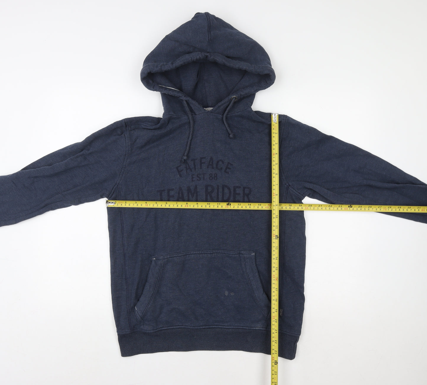 Fat Face Mens Blue Pullover Hoodie Size S Team Rider Cotton