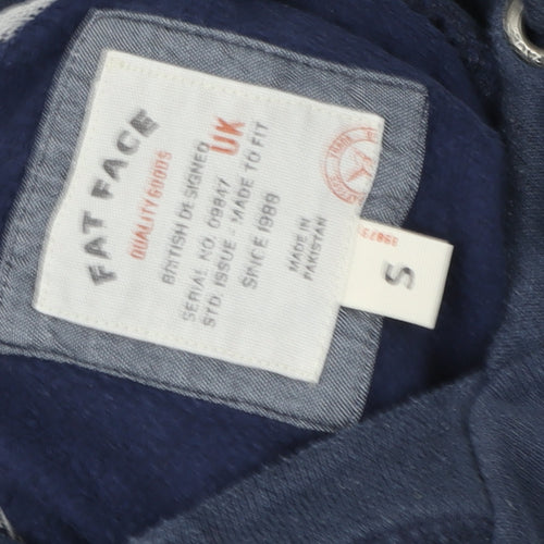 Fat Face Mens Blue Pullover Hoodie Size S Team Rider Cotton