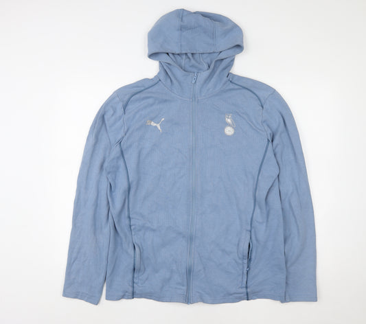 Puma Women Blue Full Zip Hoodie Large Lightweight Sportswear