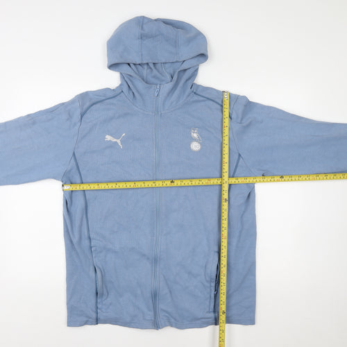 Puma Women Blue Full Zip Hoodie Large Lightweight Sportswear