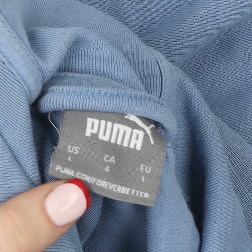 Puma Women Blue Full Zip Hoodie Large Lightweight Sportswear