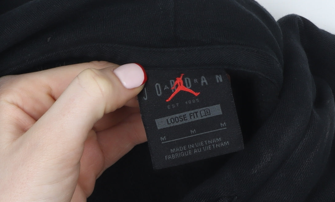 Jordan Men's Black Loose Fit Pullover Hoodie Size M