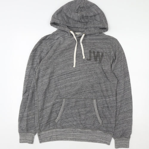 Jack Wills Men's Grey Pullover Hoodie Medium Logo Print