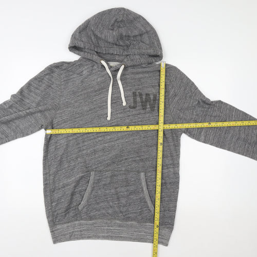 Jack Wills Men's Grey Pullover Hoodie Medium Logo Print
