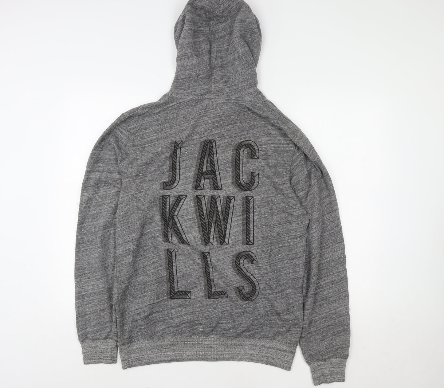 Jack Wills Men's Grey Pullover Hoodie Medium Logo Print