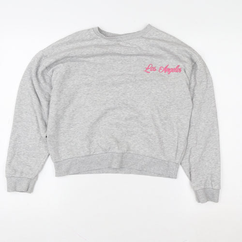 Matalan Girls Grey Los Angeles Graphic Sweatshirt 12 Years Pullover Cotton Blend