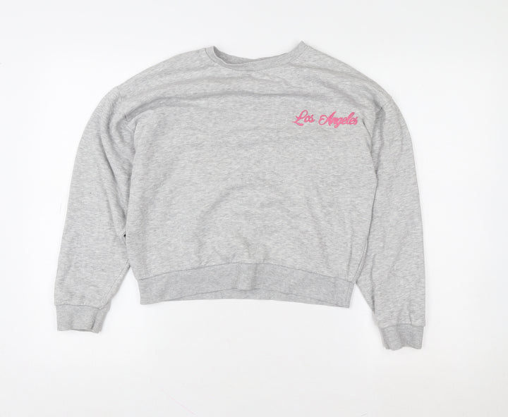Matalan Girls Grey Los Angeles Graphic Sweatshirt 12 Years Pullover Cotton Blend