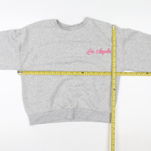 Matalan Girls Grey Los Angeles Graphic Sweatshirt 12 Years Pullover Cotton Blend