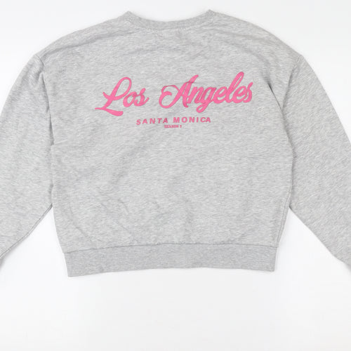 Matalan Girls Grey Los Angeles Graphic Sweatshirt 12 Years Pullover Cotton Blend