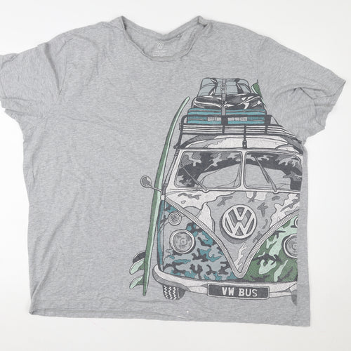 Volkswagen Mens Grey 3XL Graphic VW Bus T-Shirt