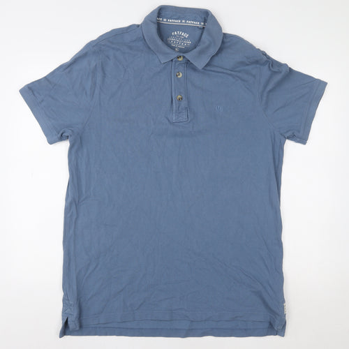 FatFace Men's Blue XL Cotton Short Sleeve Polo Shirt