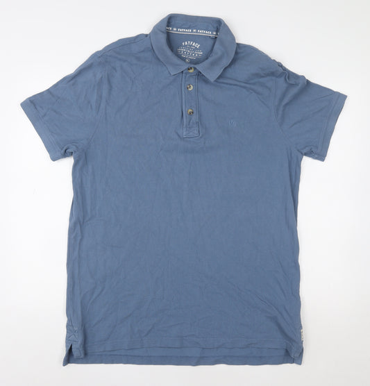 FatFace Men's Blue XL Cotton Short Sleeve Polo Shirt