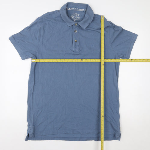 FatFace Men's Blue XL Cotton Short Sleeve Polo Shirt