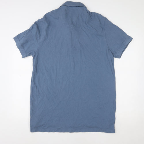 FatFace Men's Blue XL Cotton Short Sleeve Polo Shirt