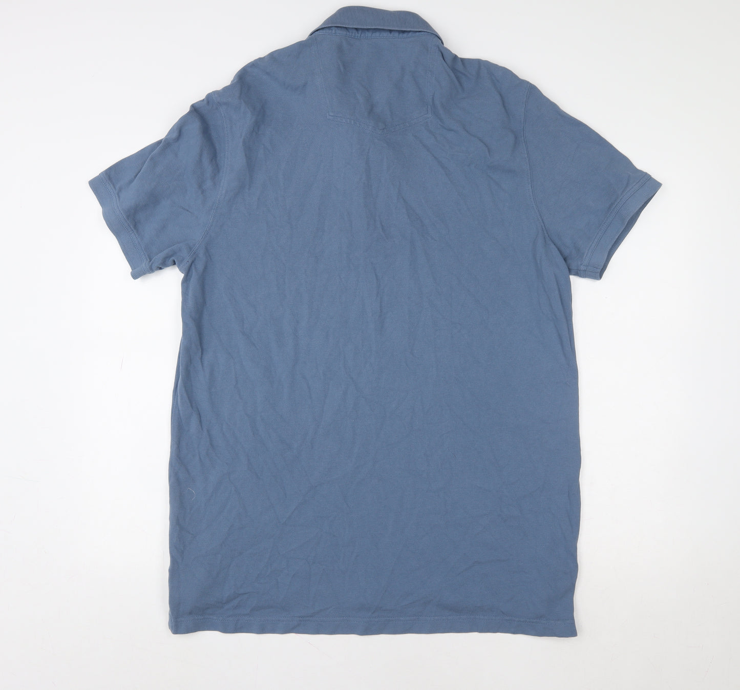 FatFace Men's Blue XL Cotton Short Sleeve Polo Shirt