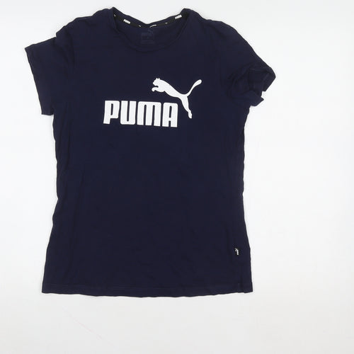 Puma Women Blue Small Logo Short Sleeve T-Shirt