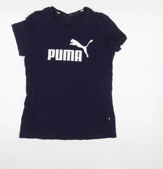 Puma Women Blue Small Logo Short Sleeve T-Shirt